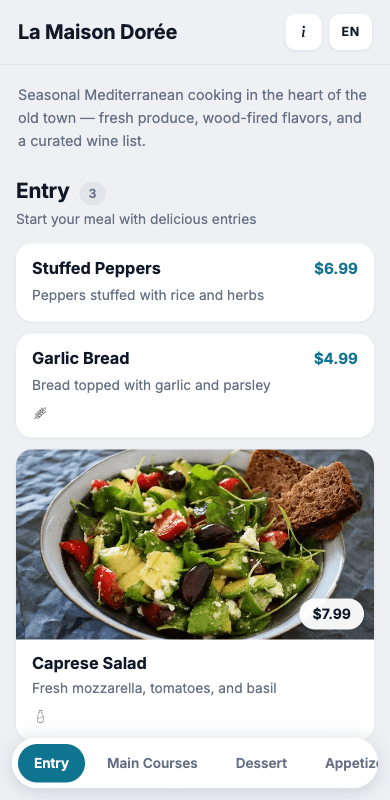 Menutiq menu example 3