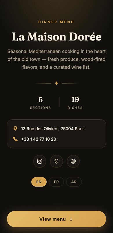 Menutiq menu example 5
